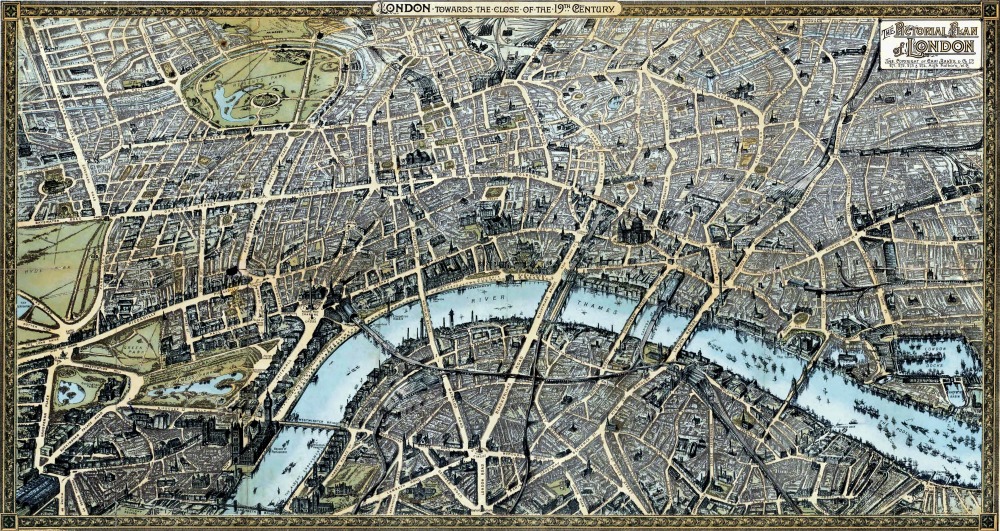 Vintage Map of London 1897 Vintage Map of London 1897