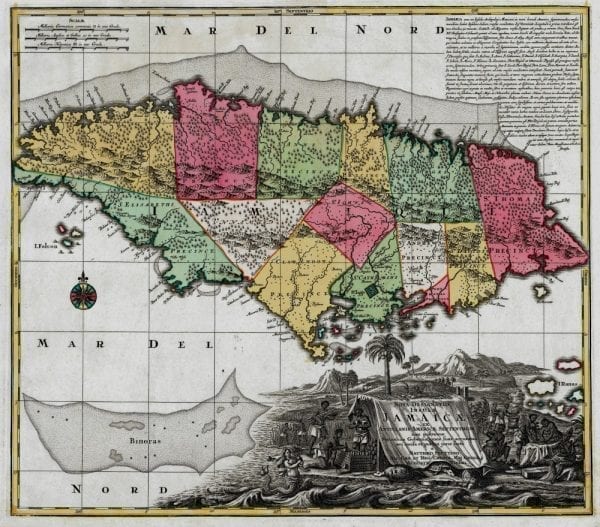 Jamaica 1730 Antique Map