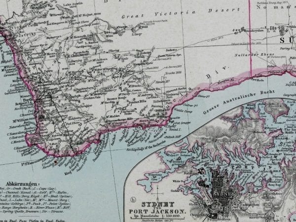 Australia 1891 Antique Map
