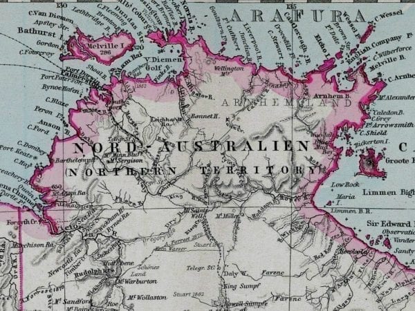 Australia 1891 Antique Map