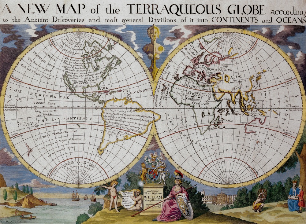 Wells World Map 1700
