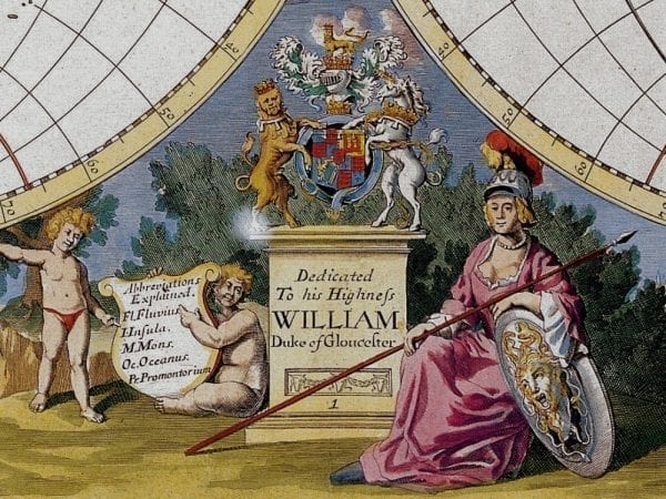 Wells World Map 1700 Antique Map