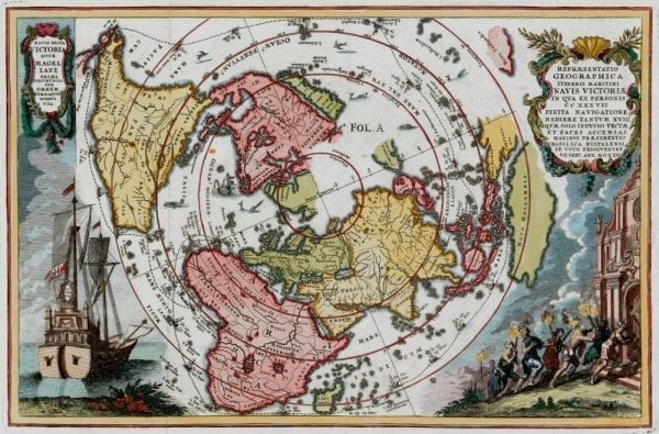 Magellan's Voyage 1700 Antique Map