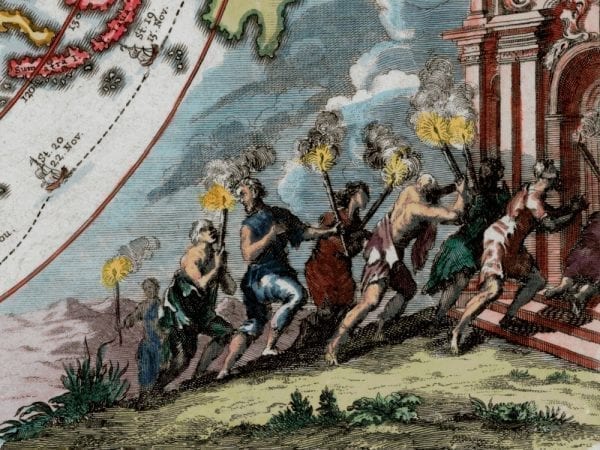 Magellan's Voyage 1700 Antique Map