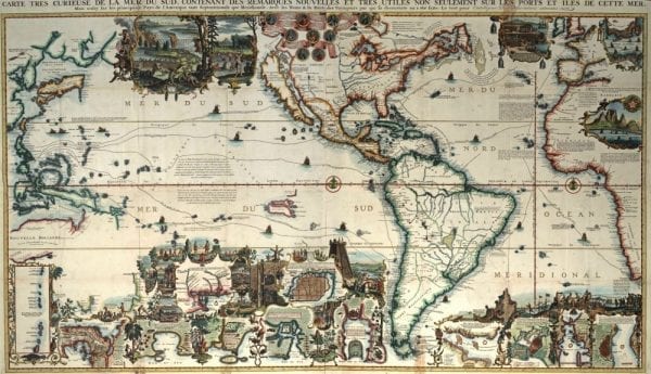 Chatelain World Map 1719 Antique Map
