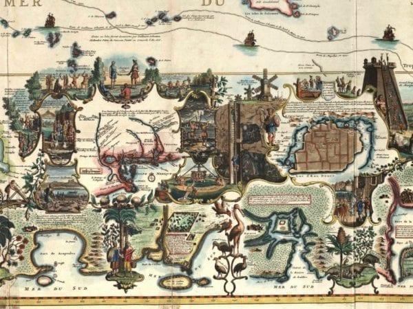 Chatelain World Map 1719 Antique Map