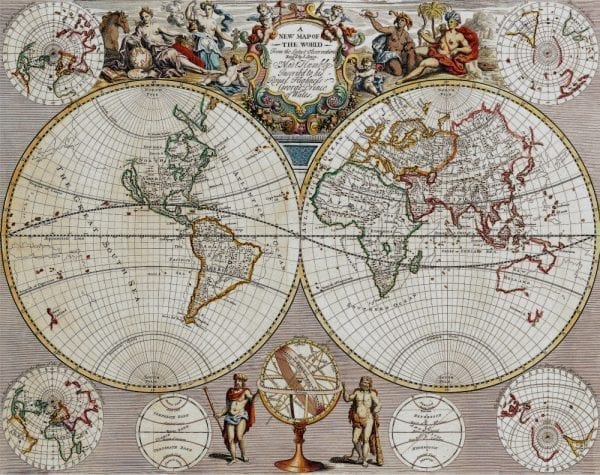 Senex World Map 1721 Antique Map