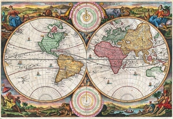 Stoopendaal World Map 1730 Antique Map
