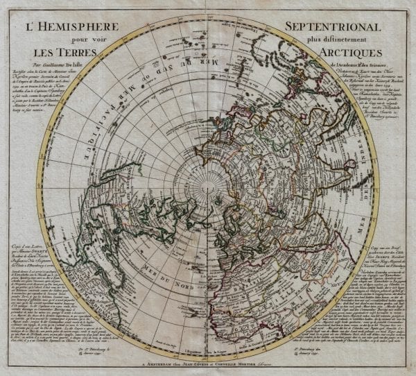 Northern Hemisphere 1741 Antique Map