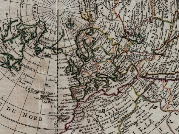 Northern Hemisphere 1741 Antique Map
