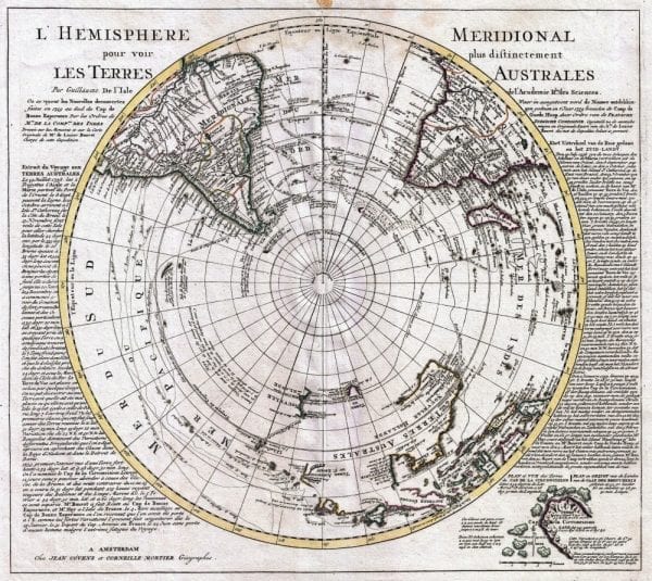 Southern Hemisphere 1741 Antique Map