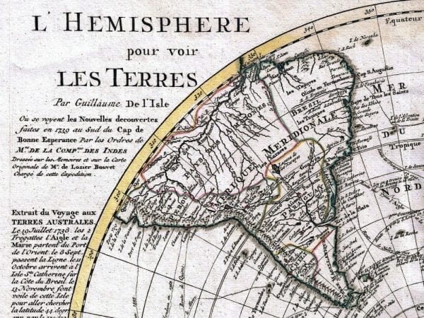 Southern Hemisphere 1741 Antique Map
