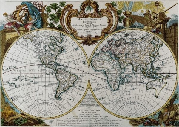 Le Rouge World Map 1744 Antique Map