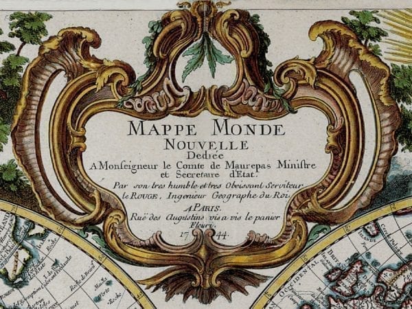 Le Rouge World Map 1744 Antique Map