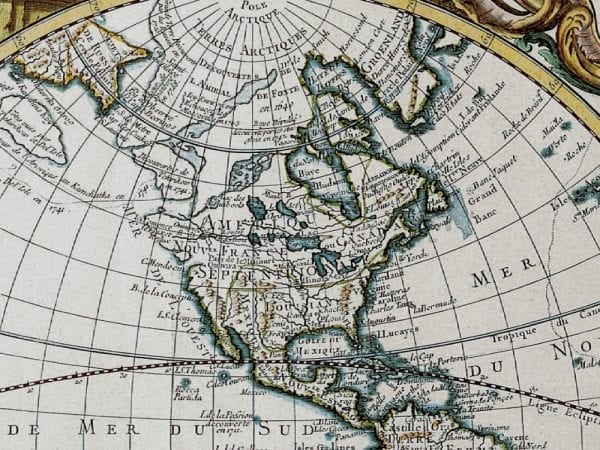 Le Rouge World Map 1744 Antique Map