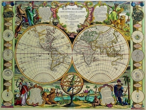 Nolin World Map 1755 Antique Map
