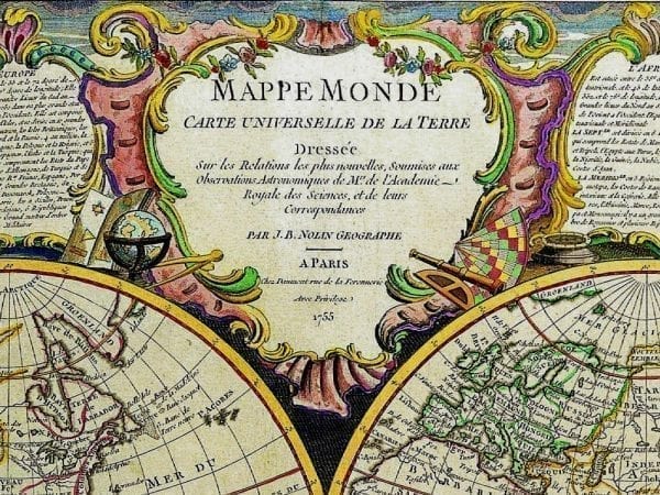 Nolin World Map 1755 Antique Map