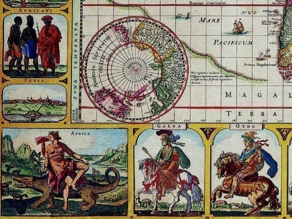 Piscator World Map 1652 Antique Map