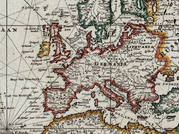 Van Keulen World Map 1728 Antique Map