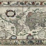 Blaeu World Map 1635 Antique Map