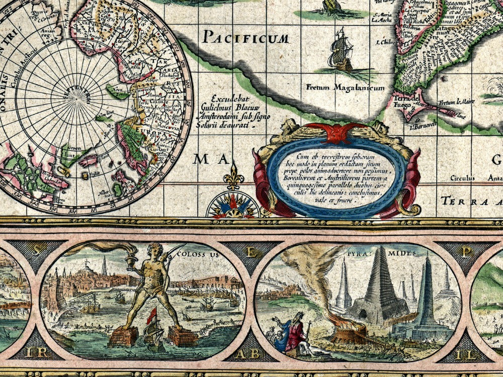 Vintage Blaeu World Map 1635 Vintage Blaeu World Map 1635