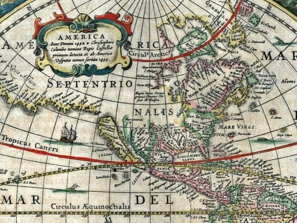 Hondius World Map 1641 Antique Map