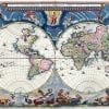 Blaeu World Map 1664 Antique Map