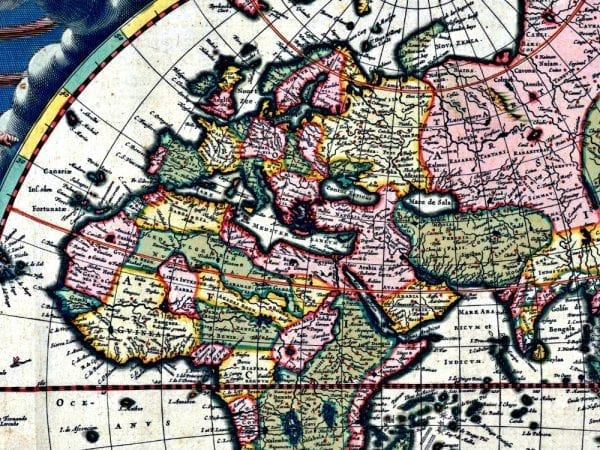 Blaeu World Map 1664 Antique Map