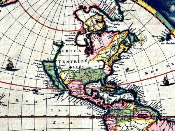 Blaeu World Map 1664 Antique Map