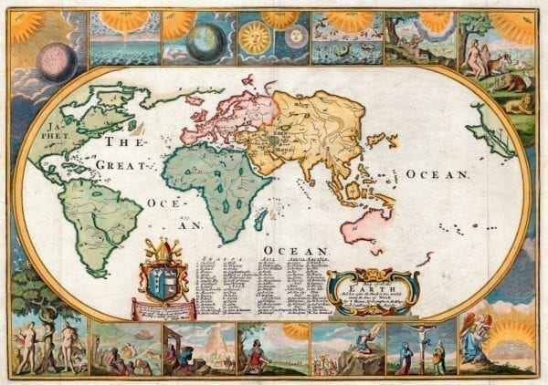 The World in 1681 Antique Map