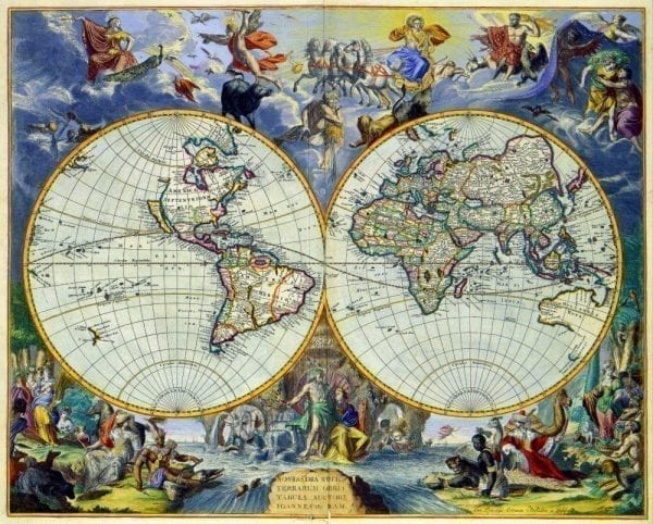 De Ram World Map 1683 Antique Map