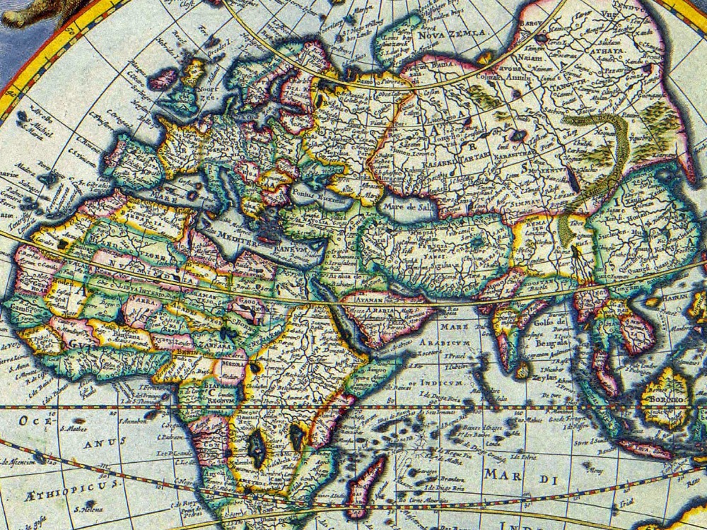 Vintage De Ram World Map 1683