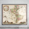 Vintage Map of America 1670 Antique Map