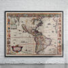 Vintage Map of America 1626 Antique Map