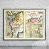 Vintage Map of Florida 1584 Antique Map