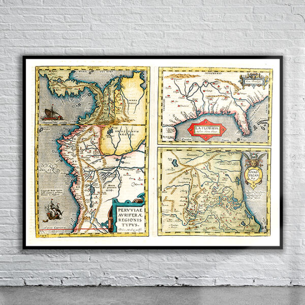 Vintage Map of Florida 1584 Antique Map