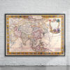Vintage Map of Asia 1732 Antique Map