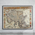 Vintage Map of Asia 1626 Antique Map