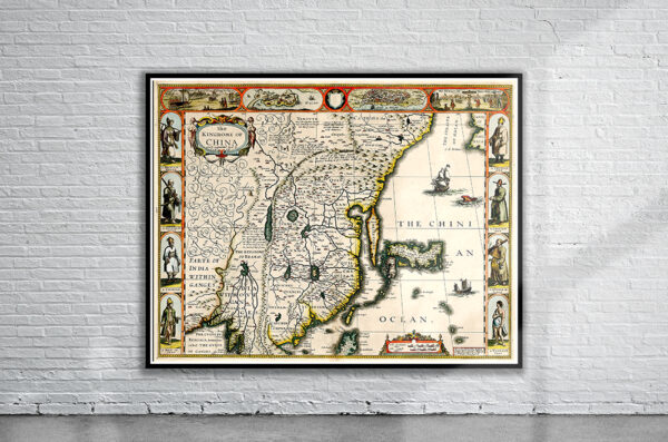 Vintage Map of China 1626 Antique Map