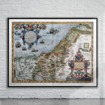 Vintage Map of Palestine 1570 Antique Map