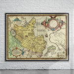 Vintage Map of Tartaria 1570 Antique Map
