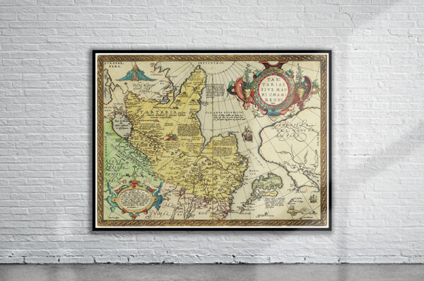 Vintage Map of Tartaria 1570 Antique Map