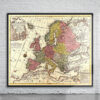 Vintage Map of Europe 1760 Antique Map
