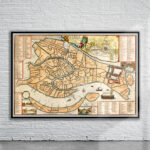 Vintage Map of Venice 1695 Antique Map