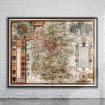 Vintage Map of Wiltshire 1611 Antique Map