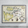 Vintage Map of the British Isles 1595 Antique Map