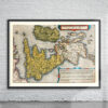 Vintage Map of the British Isles 1578 Antique Map