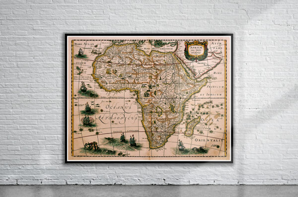 Vintage Map of Africa 1631 Antique Map