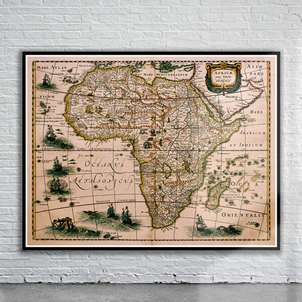 Vintage Map of Africa 1631 Antique Map