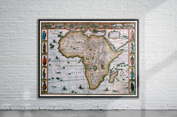 Vintage Map of Africa 1627 Antique Map